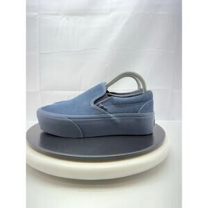 Vans Classic Slip-On Pastel Mono Dusty Blue Womens Size 8 Casual Suede Shoes NEW